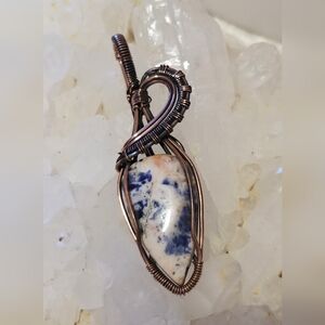 NWOT Wire Wrapped Natural Sodalite Artisan Pendant